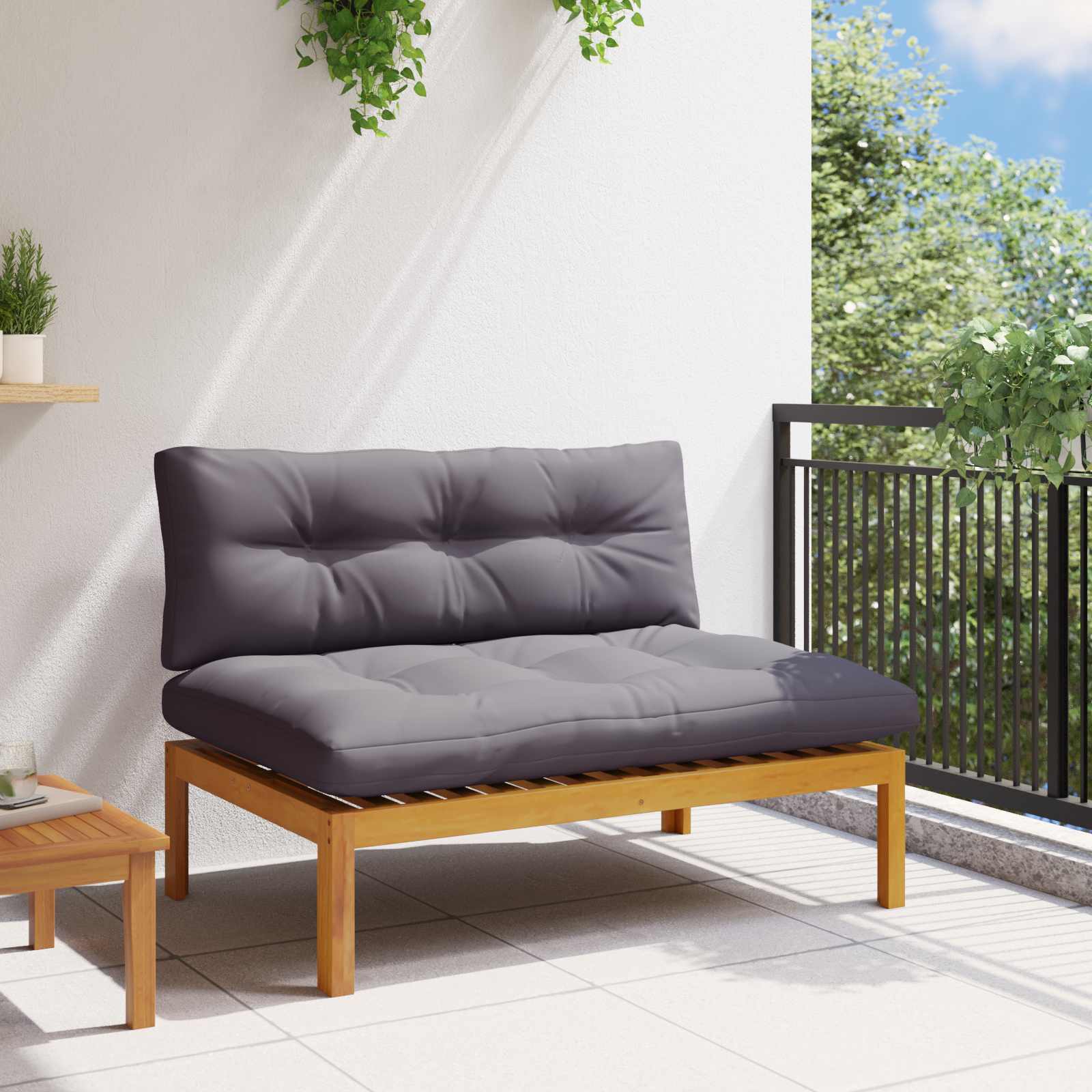 Middle Sofa Unit Natural and Dark Grey 120 x 80 x 82 cm
