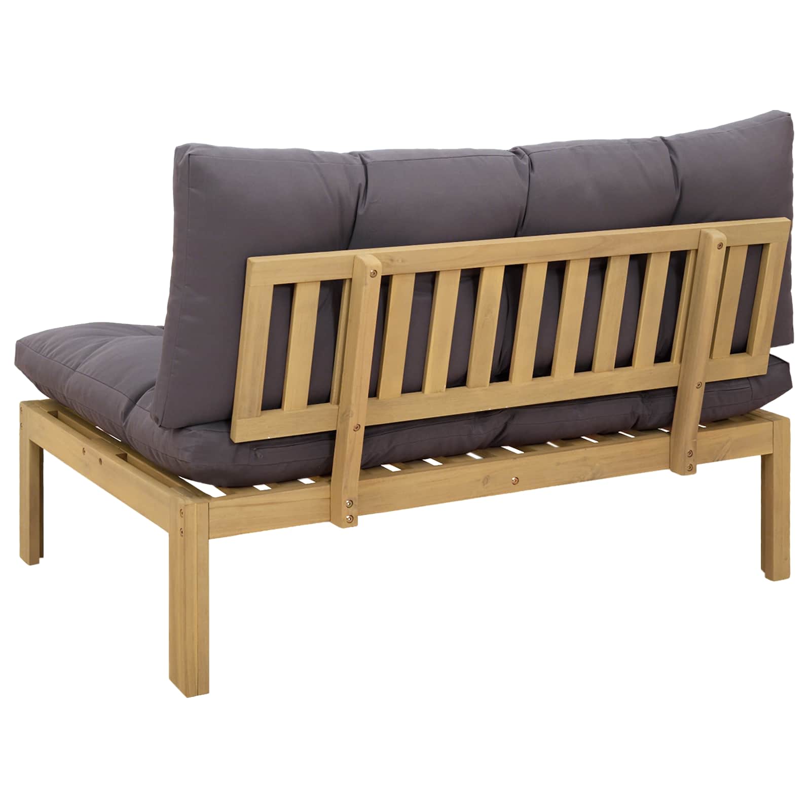 Middle Sofa Unit Light Acacia and Dark Grey 120 x 80 x 82 cm