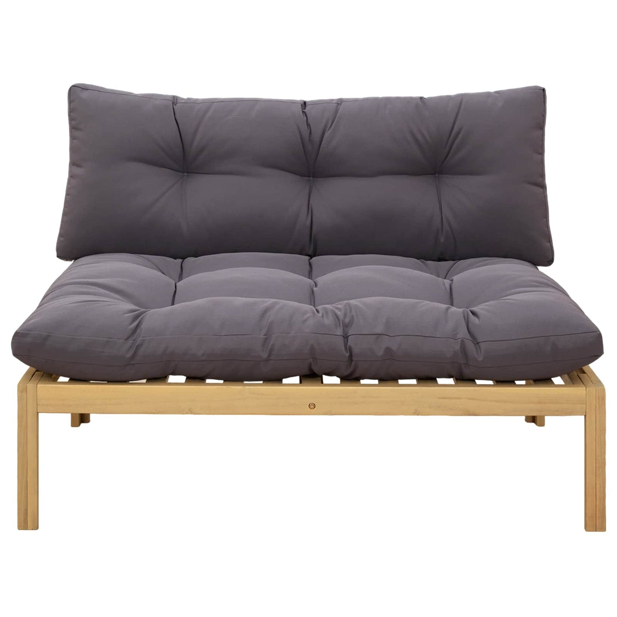 Middle Sofa Unit Light Acacia and Dark Grey 120 x 80 x 82 cm