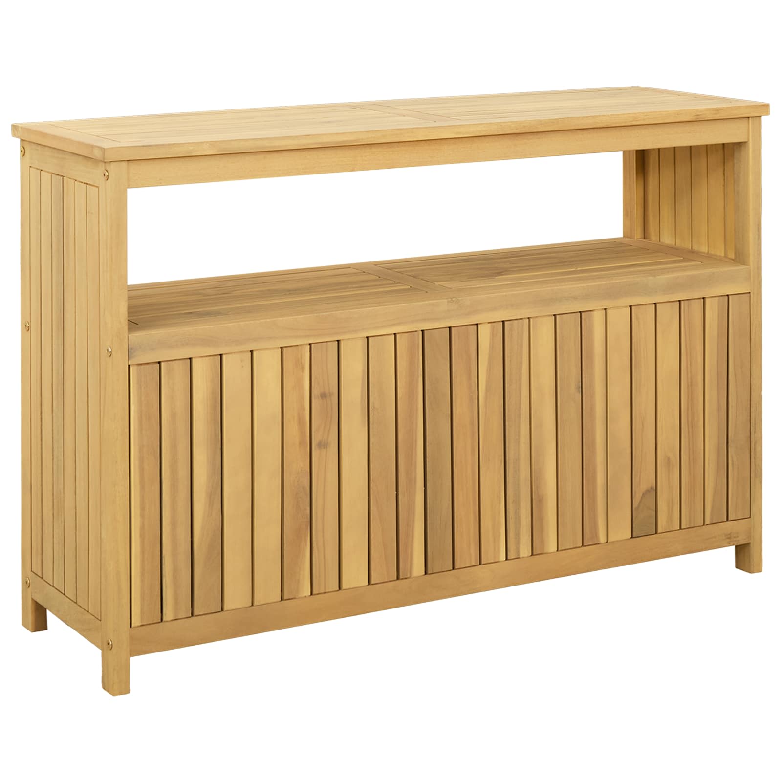 Garden Console Table with Storage Light acacia 110 x 35 x 75 cm