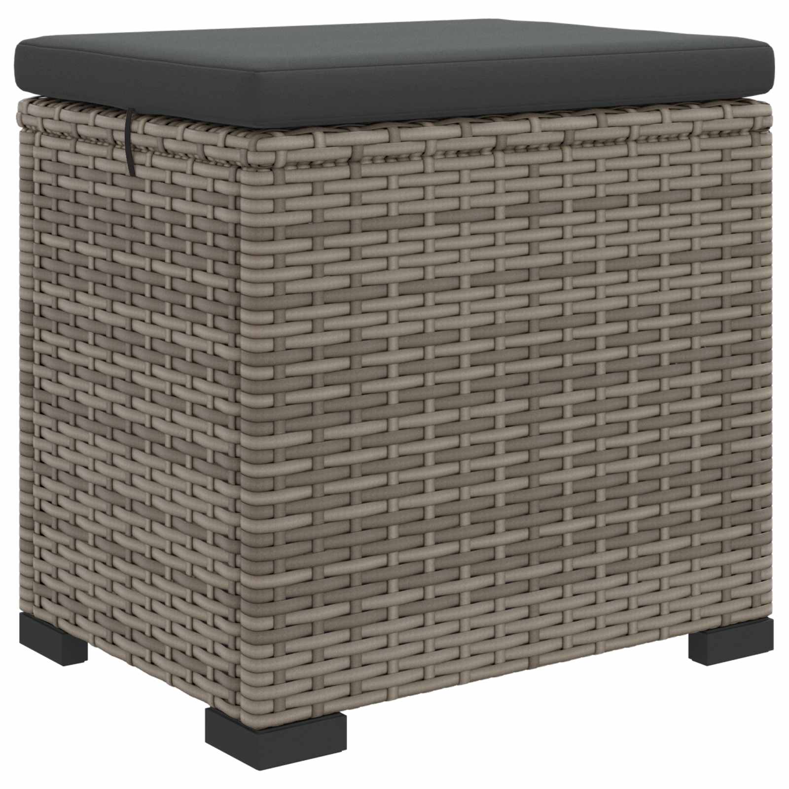 Garden Footstool with Cushion 40 x 30 x 40 cm