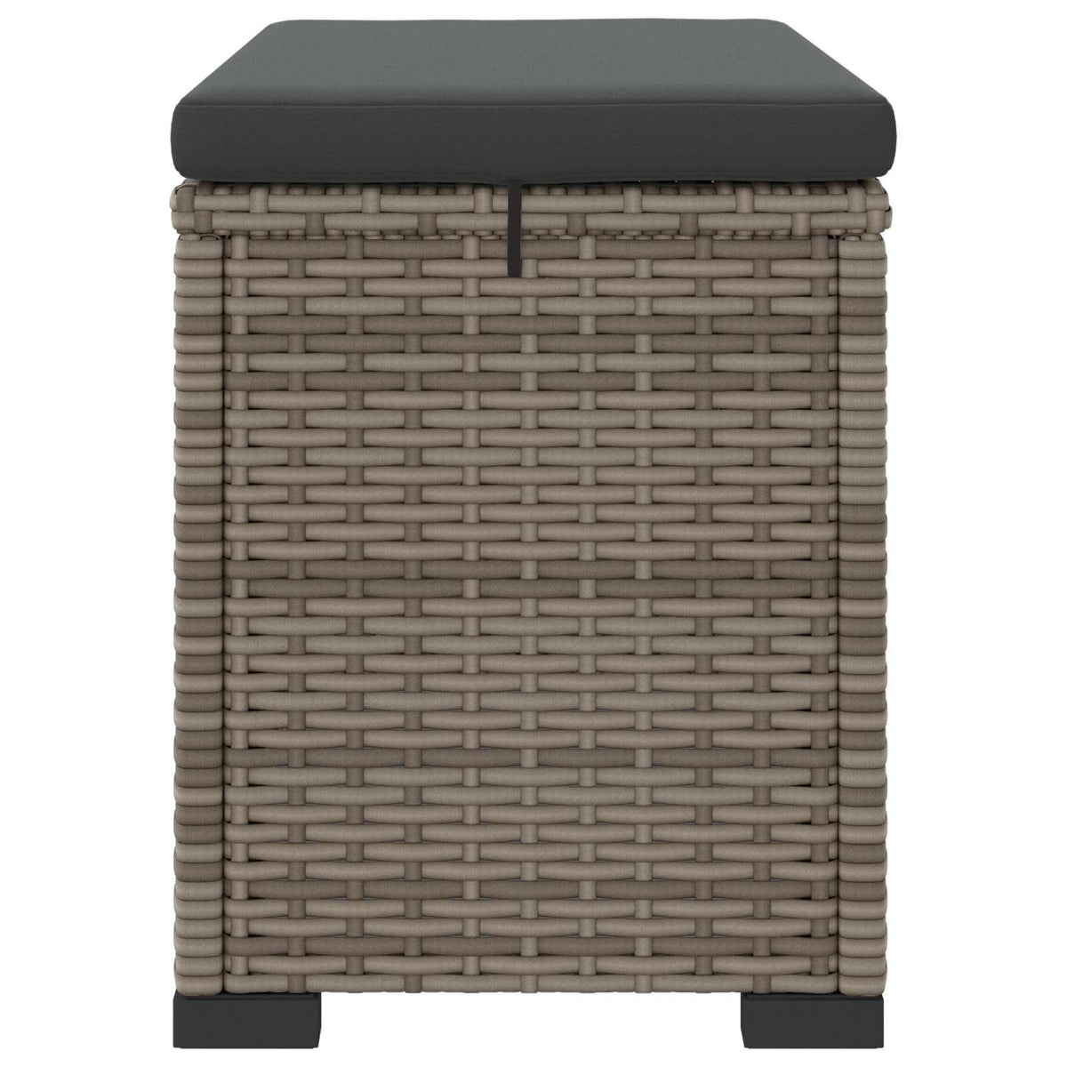 Garden Footstool with Cushion 2 pcs Grey Poly Rattan