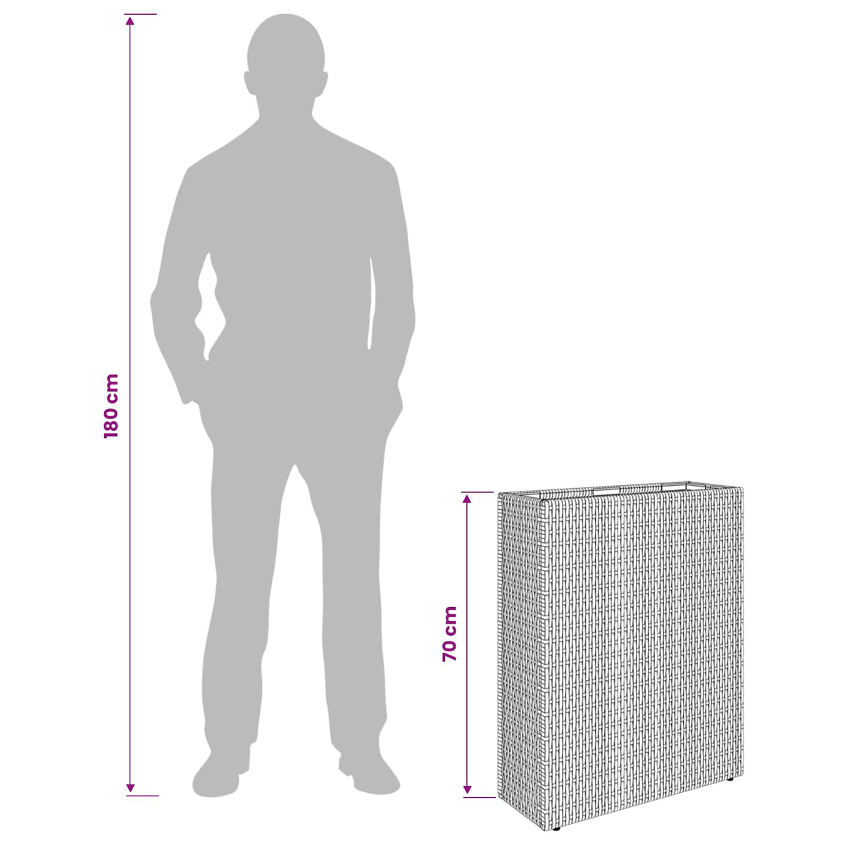 Tall Planter 55 x 22 x 70 cm Yes