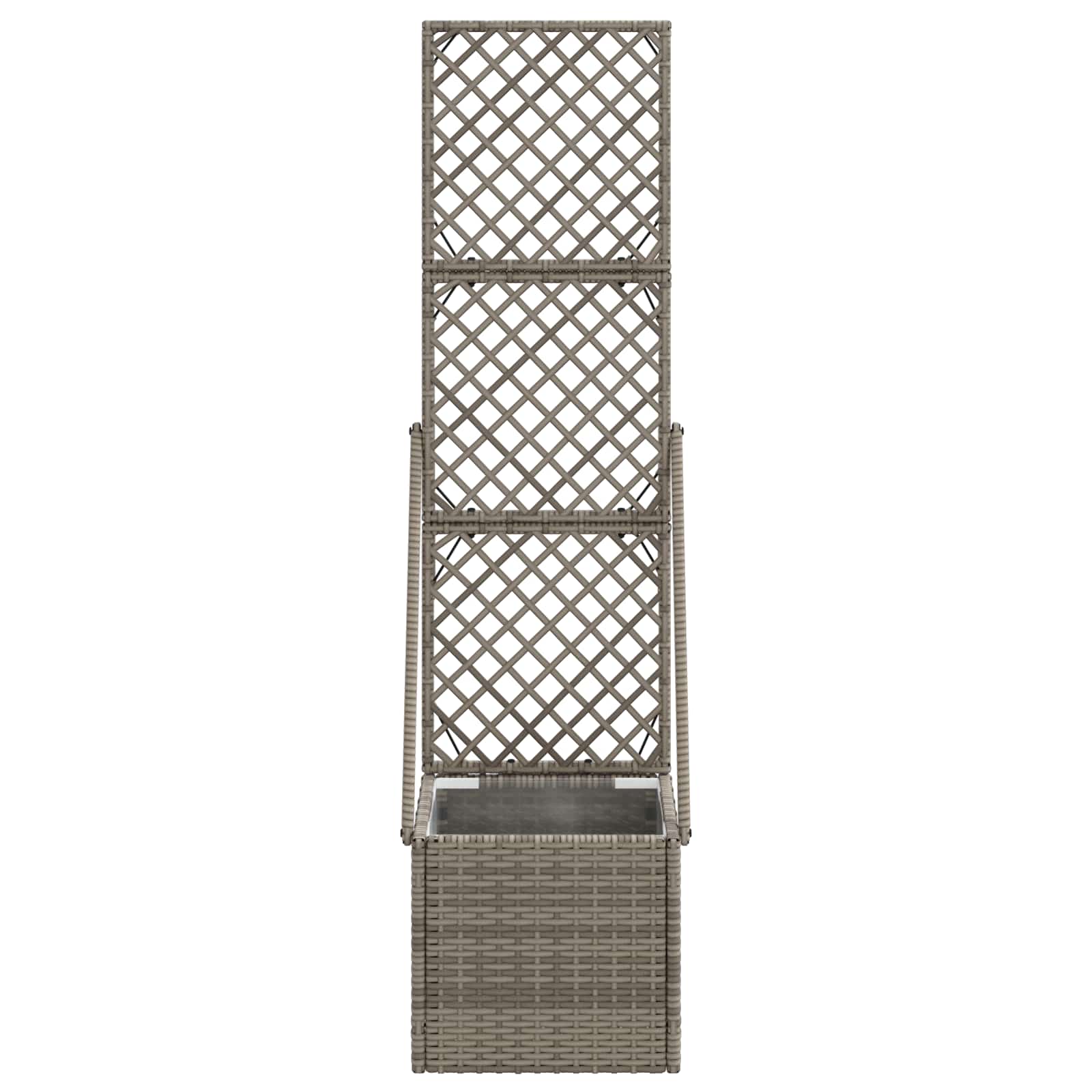 Garden Planter with Trellis Grey 35 x 30 x 135 cm Poly Rattan