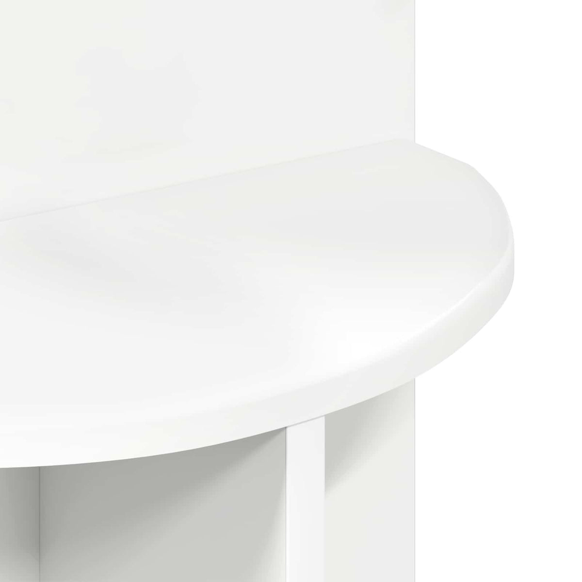Side Table with Storage White Ø 39.5 x 55 cm Engineered Wood