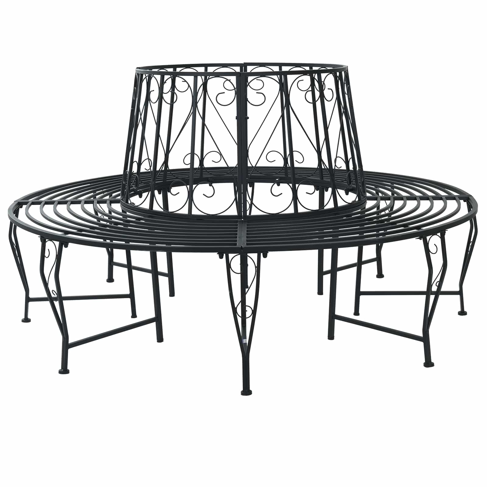 Tree Bench Ø 160 x 89 cm Steel Black Round