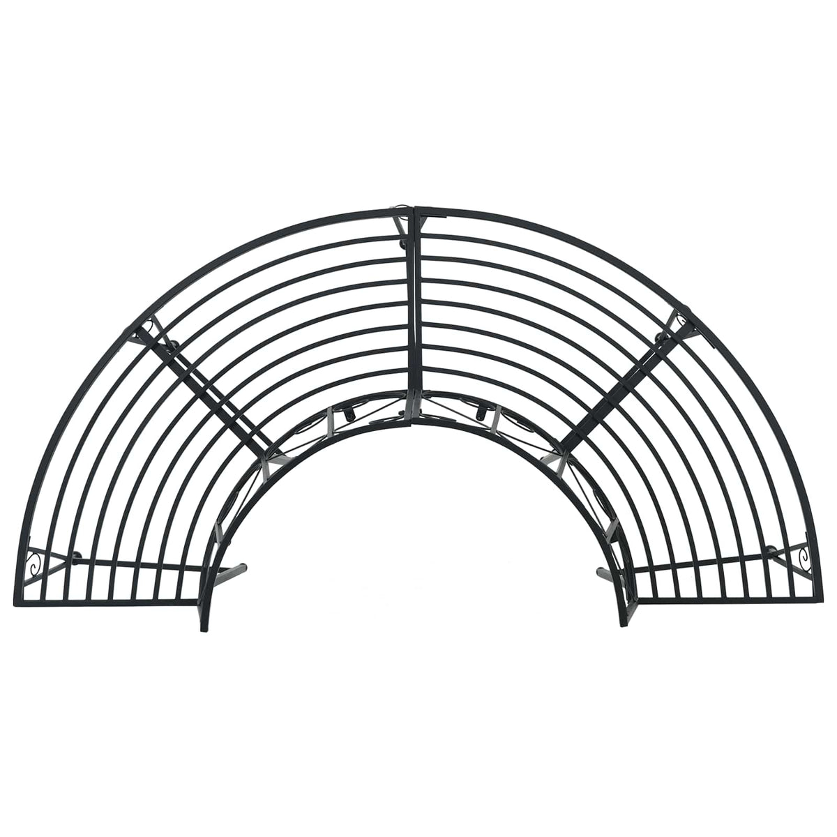 Tree Bench 4-Seater 160 x 80 x 89 cm Steel Black Half-round