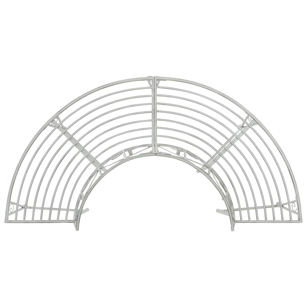 Tree Bench 4-Seater 160 x 80 x 89 cm Steel Antique White