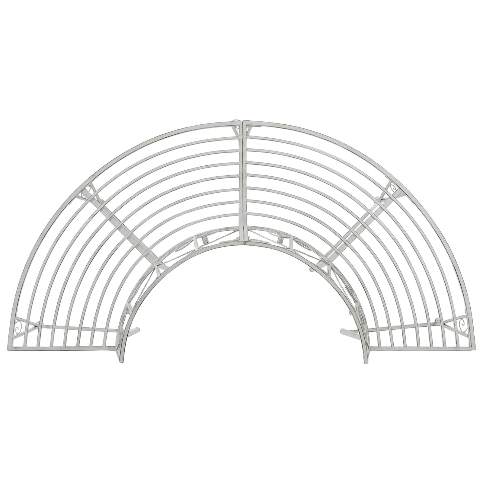 Tree Bench 4-Seater 160 x 80 x 89 cm Steel Antique White