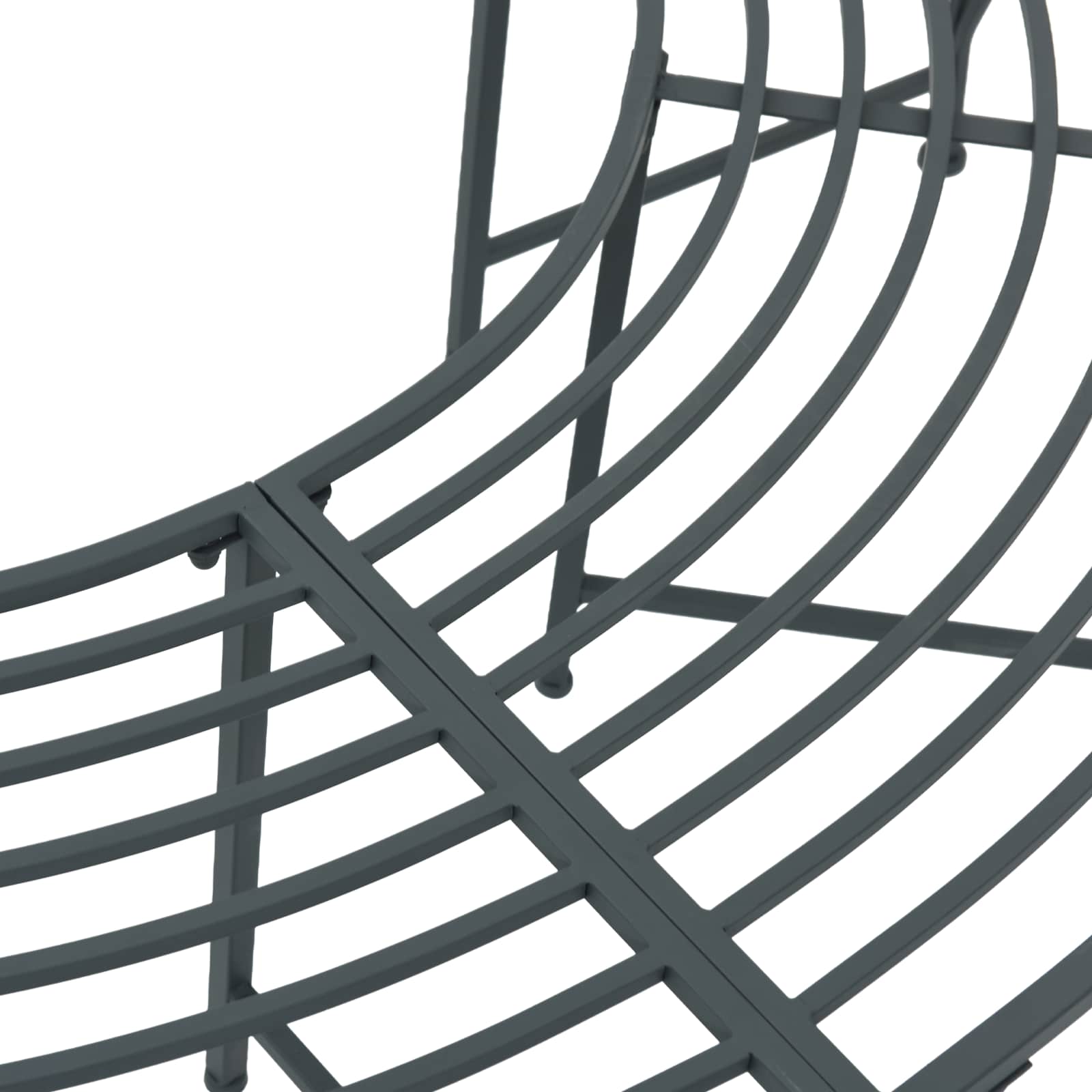 Tree Bench 4-Seater 160 x 80 x 44 cm Steel Silver Grey