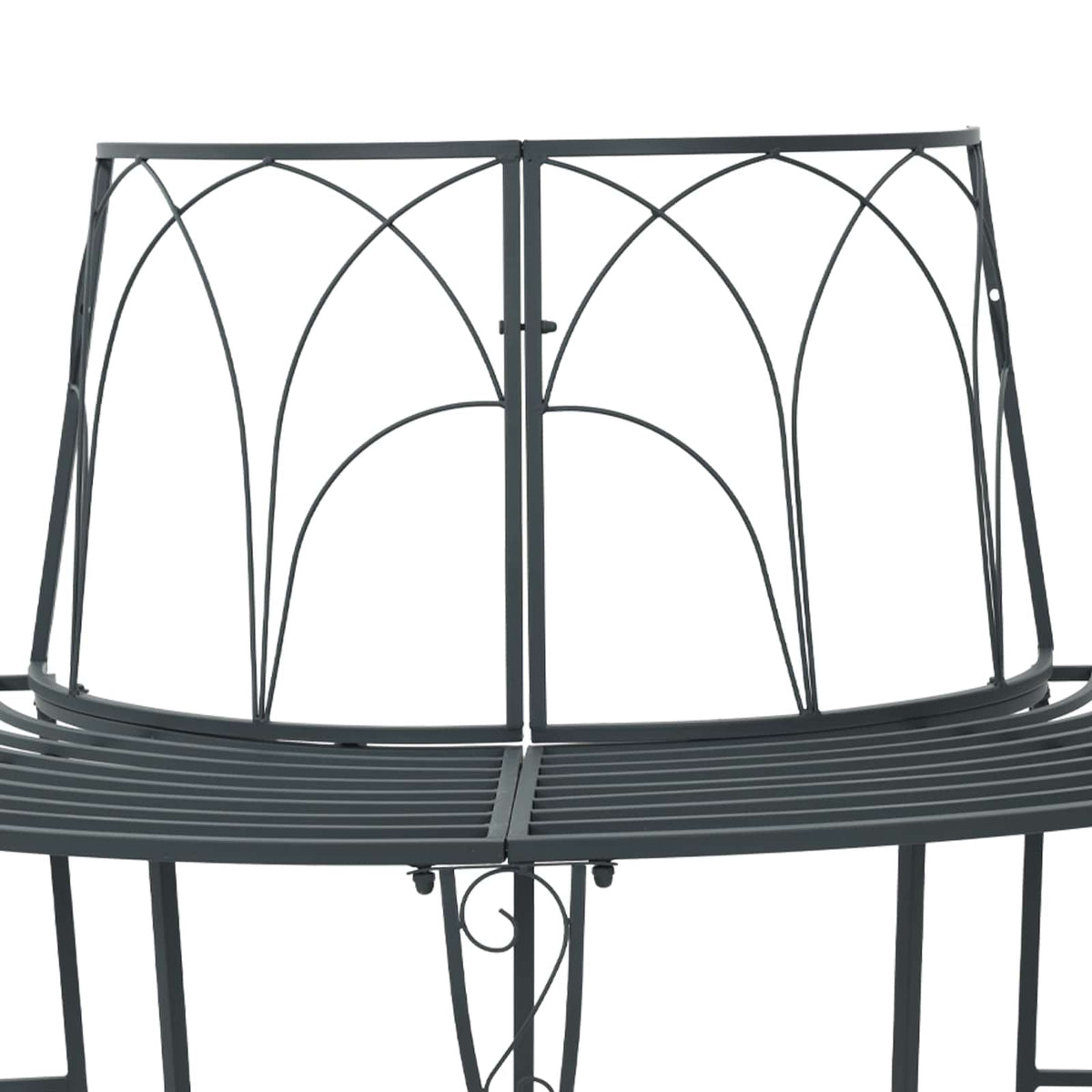 Tree Bench 4-Seater 160 x 80 x 89 cm Steel Silver Grey