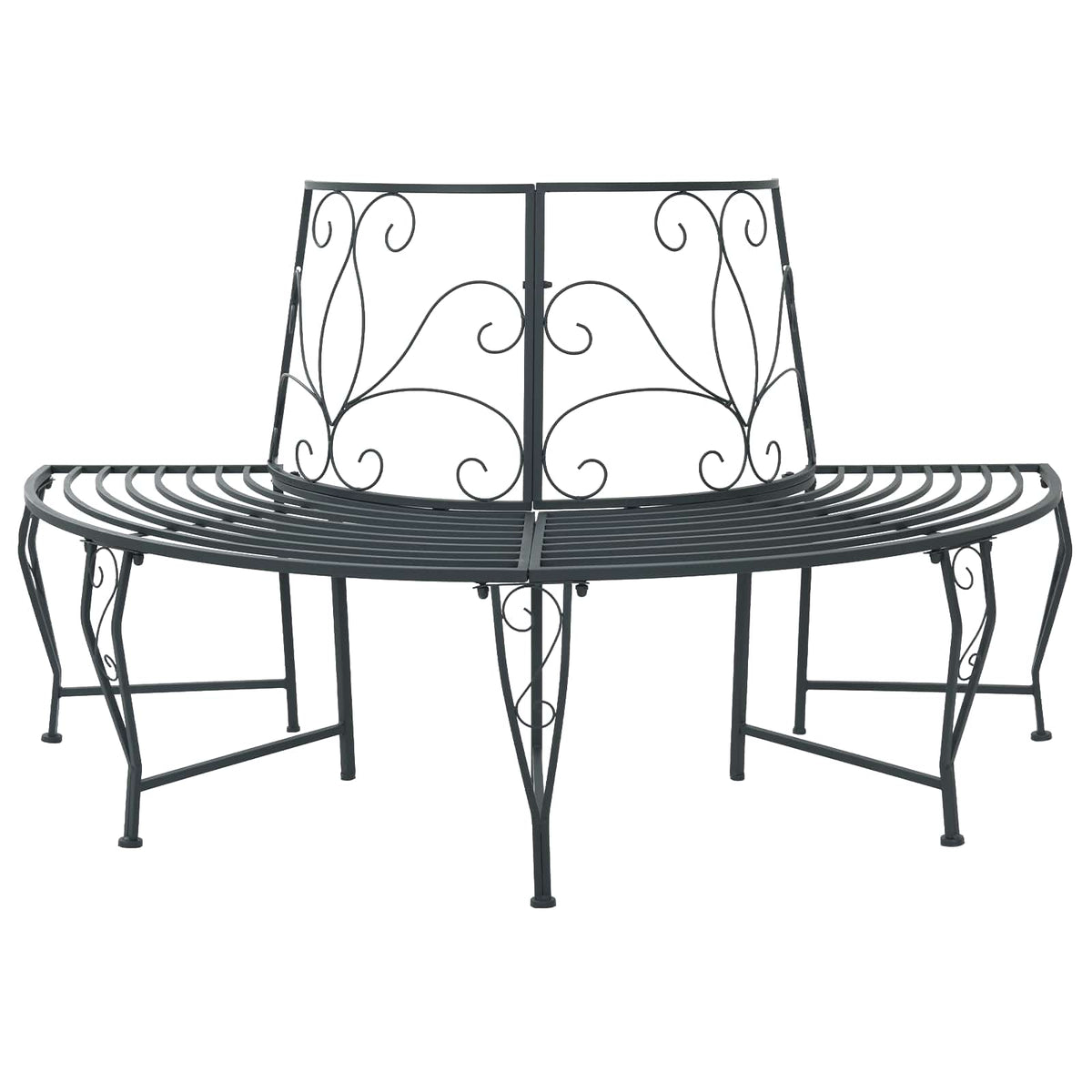 Tree Bench 4-Seater 160 x 80 x 89 cm Steel Silver Grey
