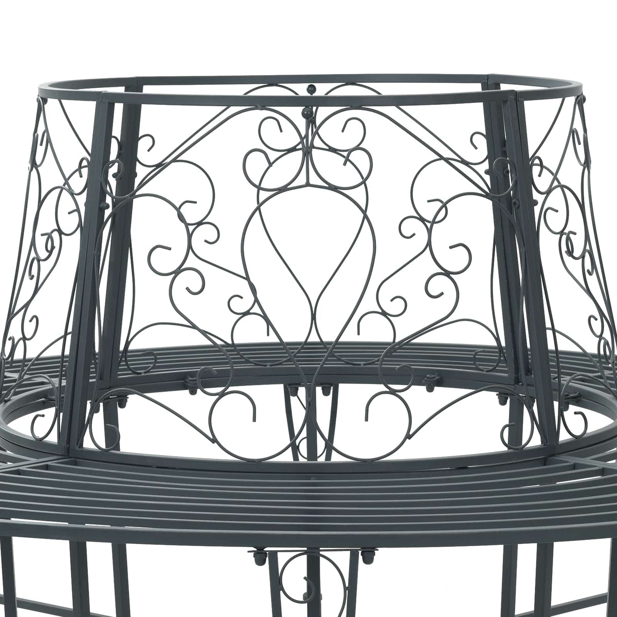 Tree Bench 8-Seater Ø 160 x 89 cm Steel Silver Grey Round