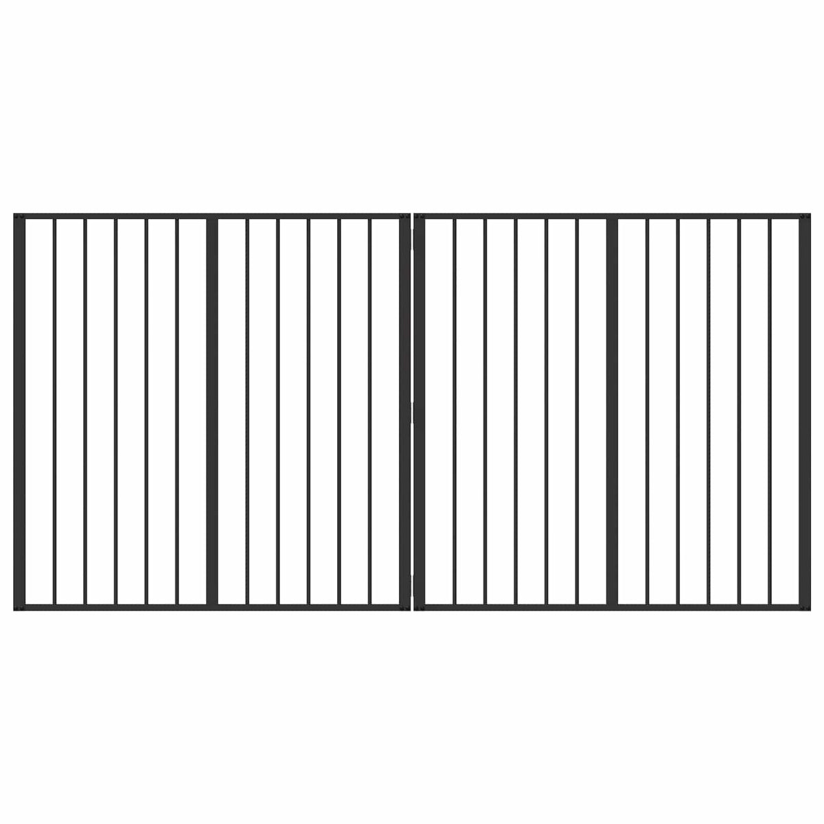Dog Gate 2 pcs Black 100 x 100 cm Galvanised Steel