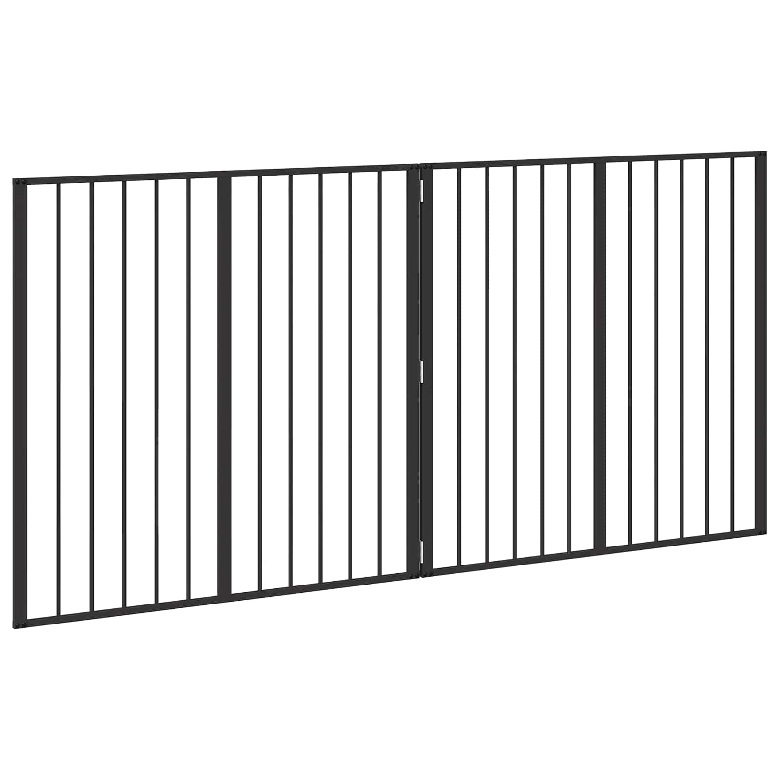 Dog Gate 2 pcs Black 100 x 100 cm Galvanised Steel