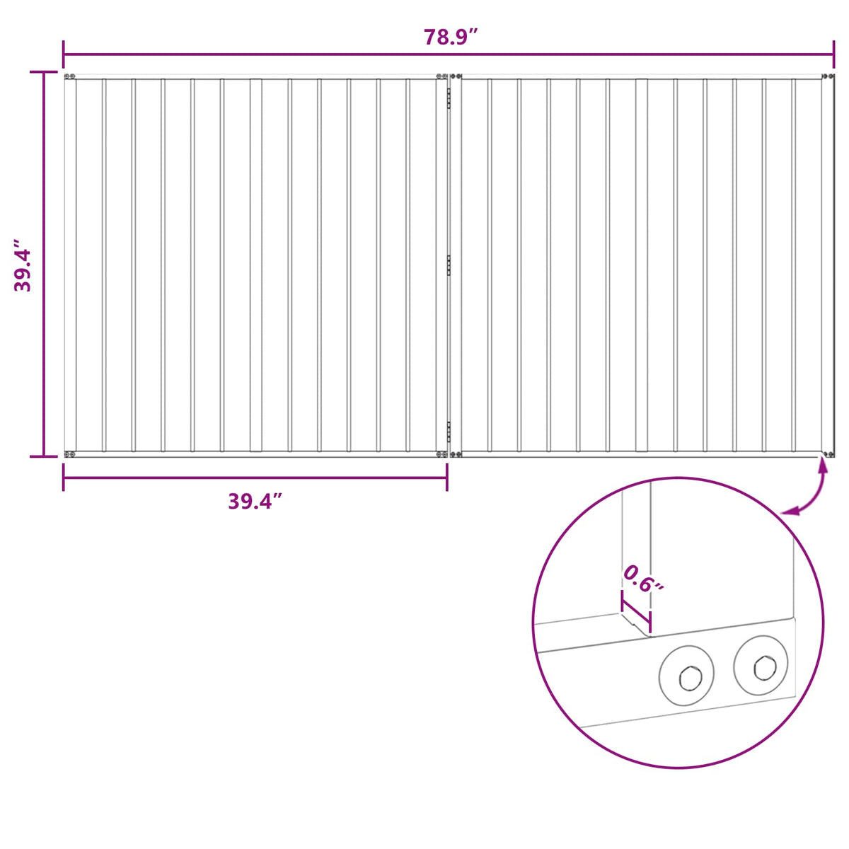 Dog Gate 2 Panels Black 100 x 100 cm Galvanised Steel