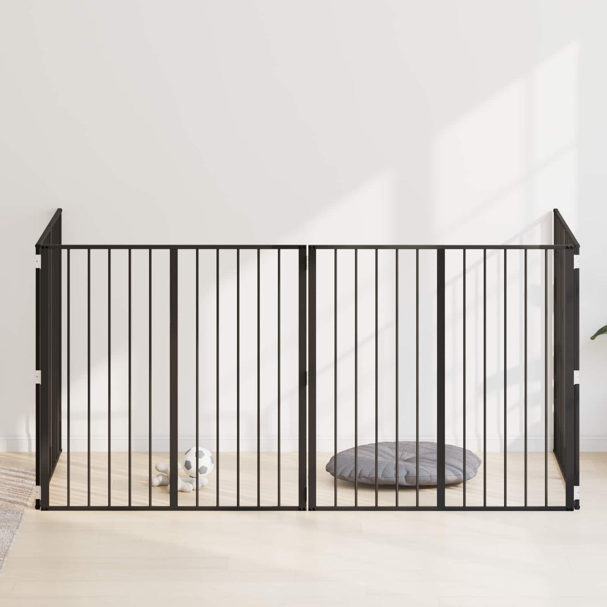 Dog Gate 4 pcs Black 100 x 100 cm Galvanised Steel