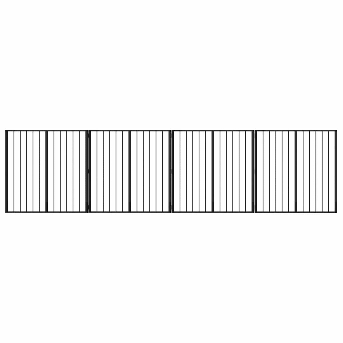Dog Gate 4 pcs Black 100 x 100 cm Galvanised Steel
