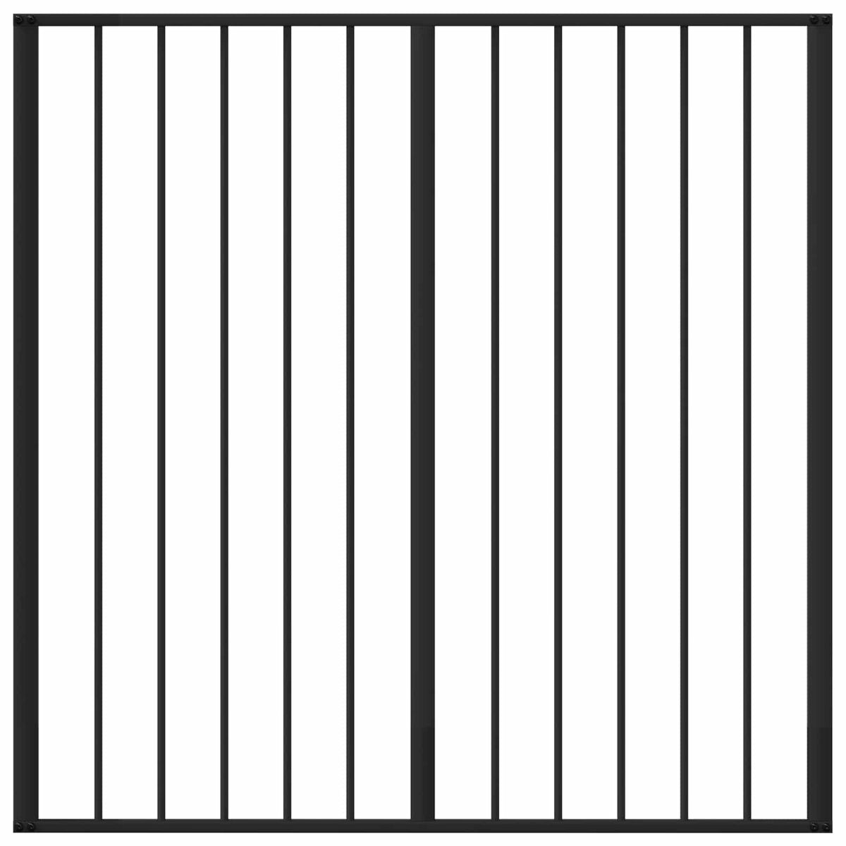 Dog Gate 4 pcs Black 100 x 100 cm Galvanised Steel