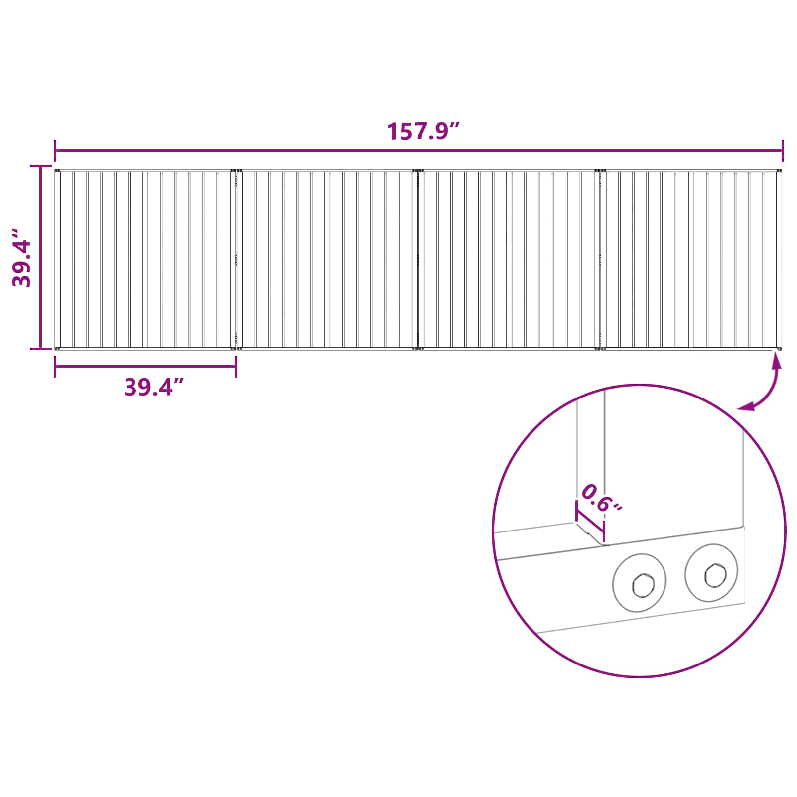 Dog Gate 4 pcs Black 100 x 100 cm Galvanised Steel