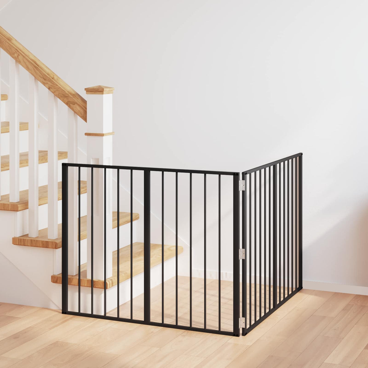 Dog Gate 2 pcs Black 100 x 80 cm Galvanised Steel