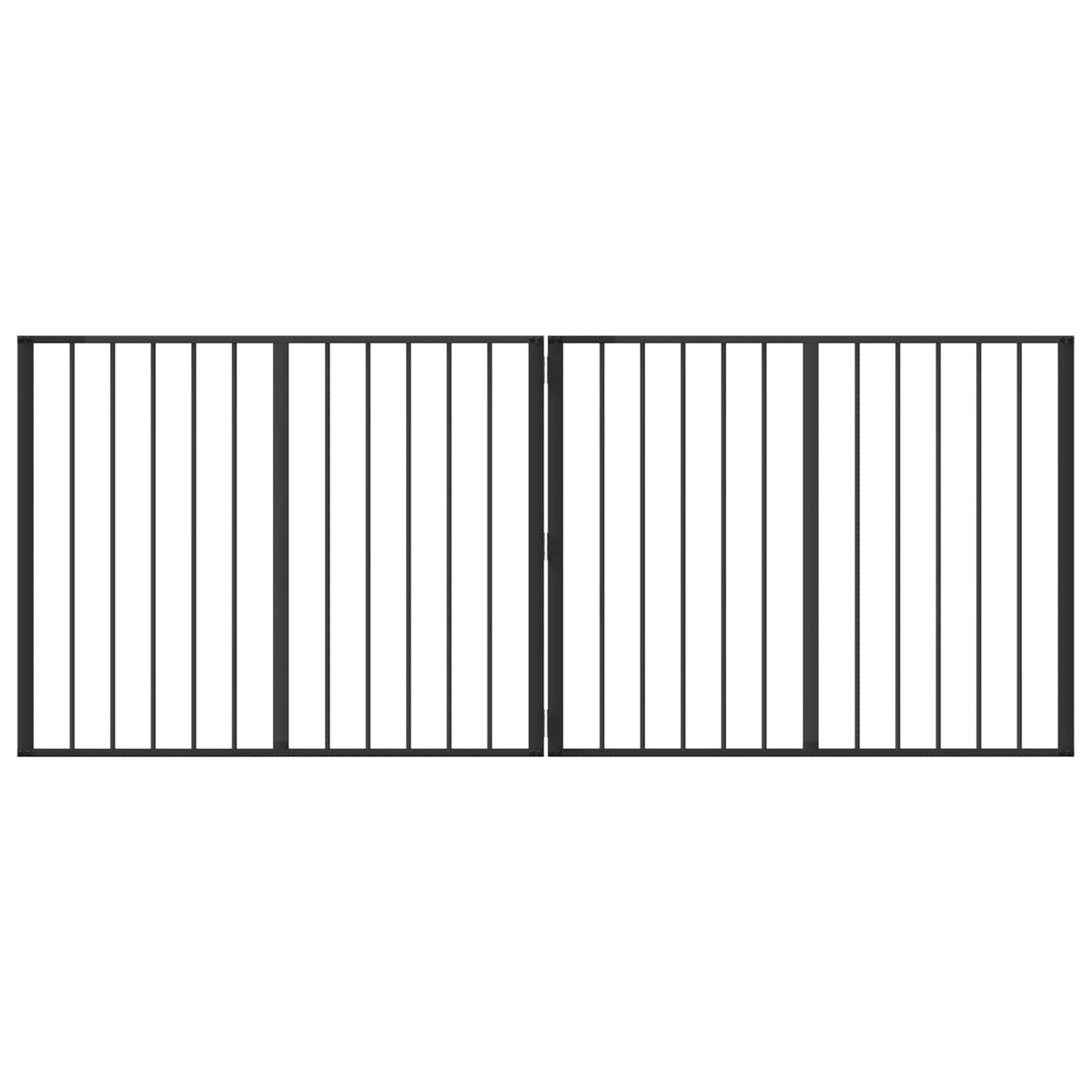Dog Gate 2 pcs Black 100 x 80 cm Galvanised Steel