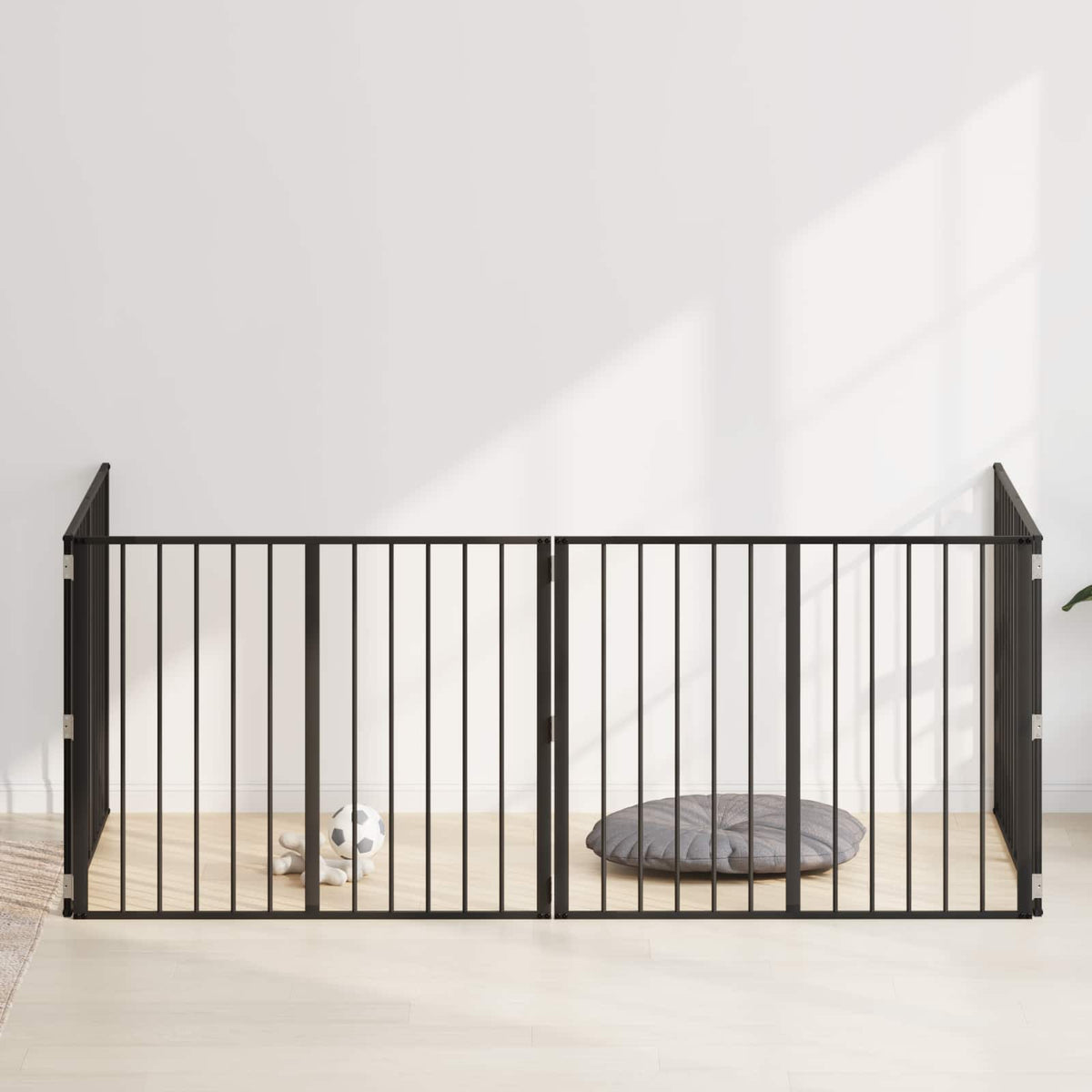 Dog Gate 4 pcs Black 100 x 80 cm Galvanised Steel
