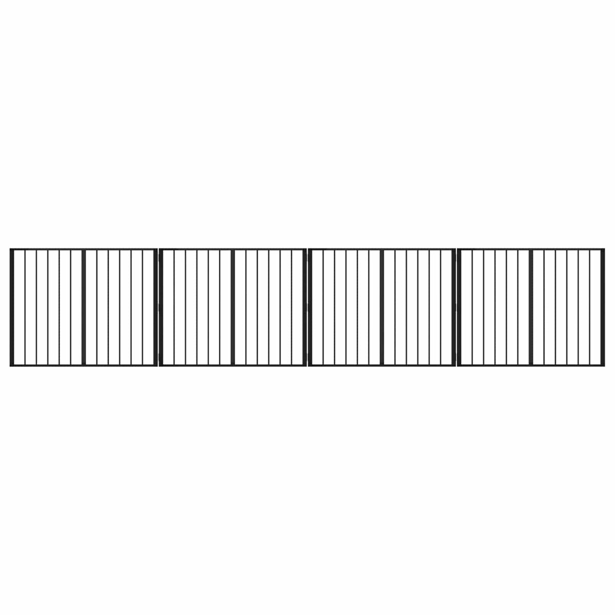 Dog Gate 4 pcs Black 100 x 80 cm Galvanised Steel