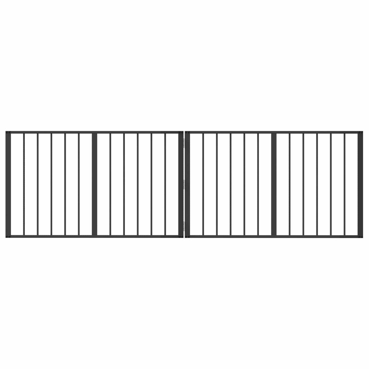 Dog Gate 2 pcs Black 100 x 60 cm Galvanised Steel