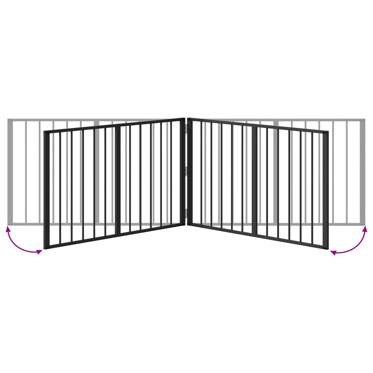 Dog Gate 2 pcs Black 100 x 60 cm Galvanised Steel