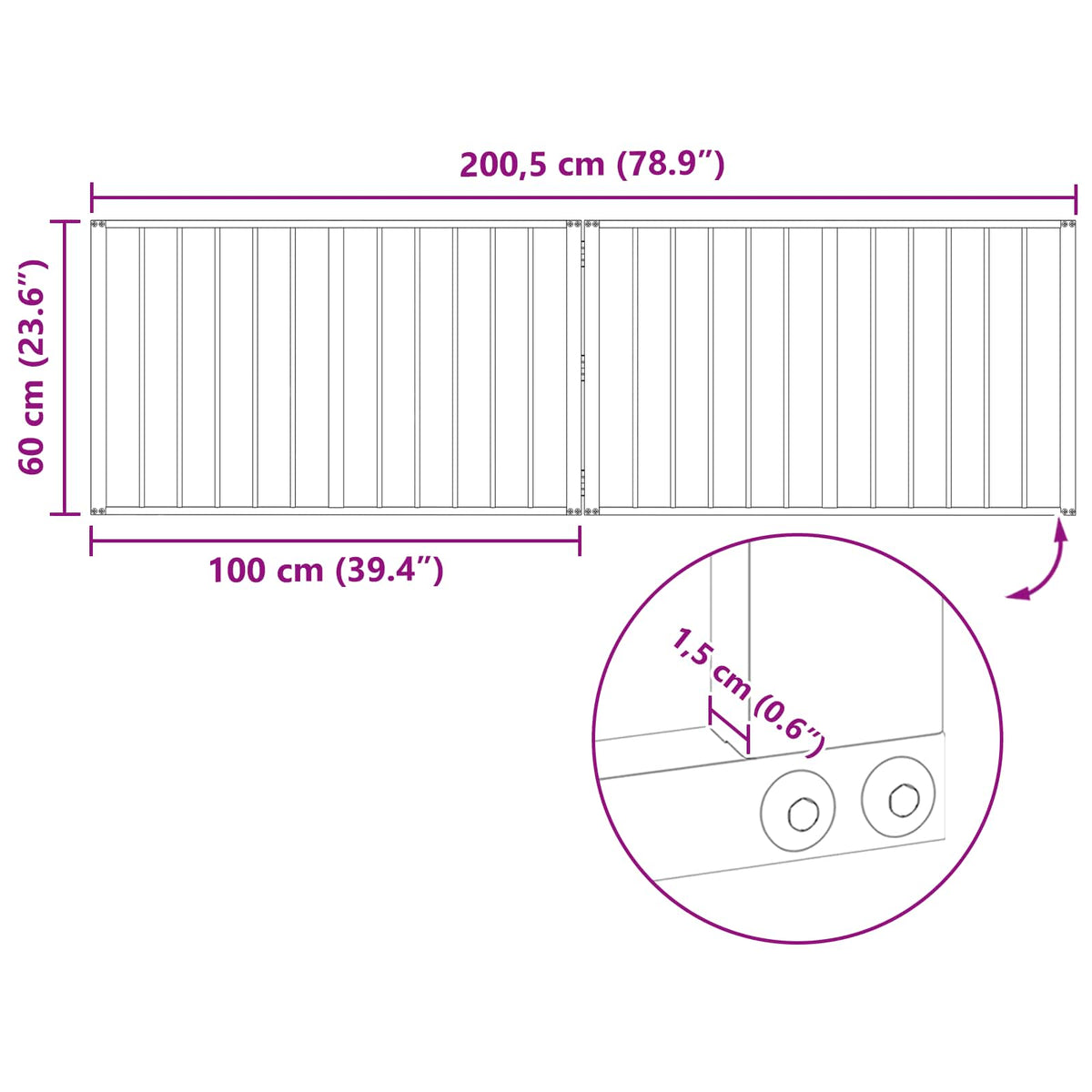 Dog Gate 2 pcs Black 100 x 60 cm Galvanised Steel