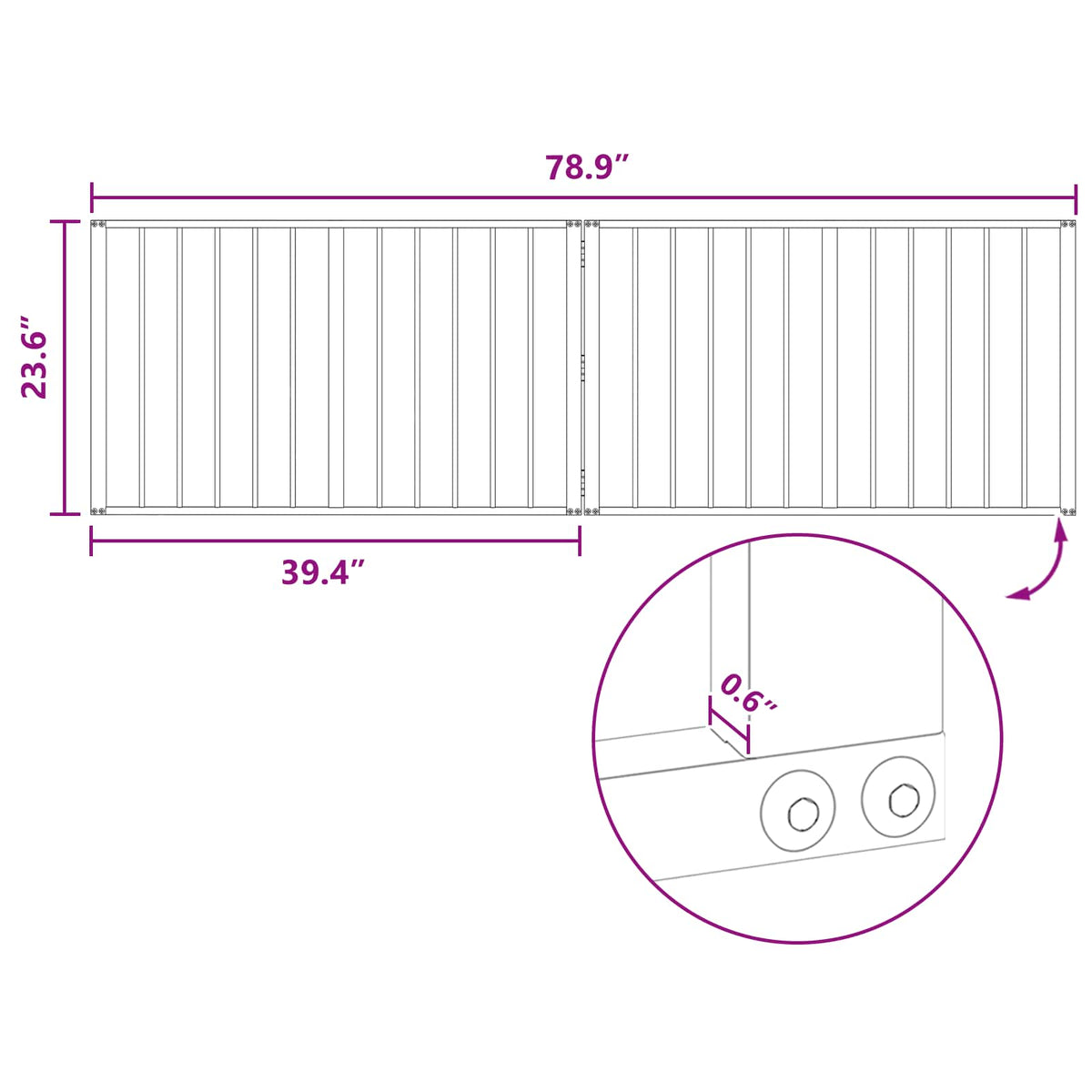Dog Gate 2 pcs Black 100 x 60 cm Galvanised Steel