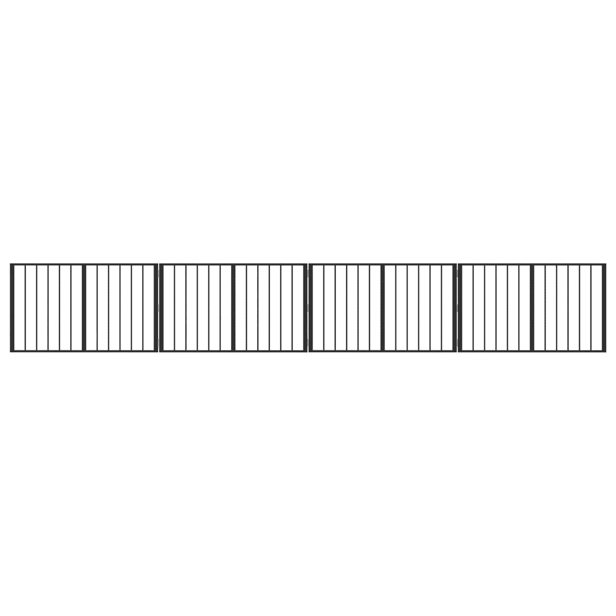 Dog Gate 4 pcs Black 100 x 60 cm Galvanised Steel