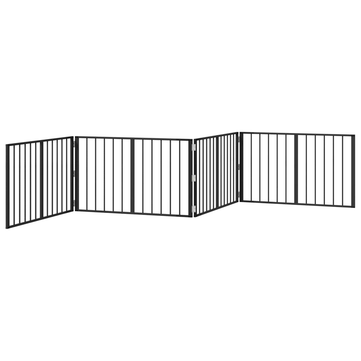 Dog Gate 4 pcs Black 100 x 60 cm Galvanised Steel