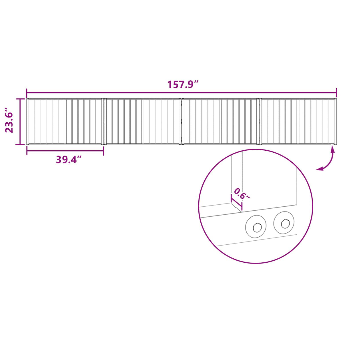 Dog Gate 4 pcs Black 100 x 60 cm Galvanised Steel