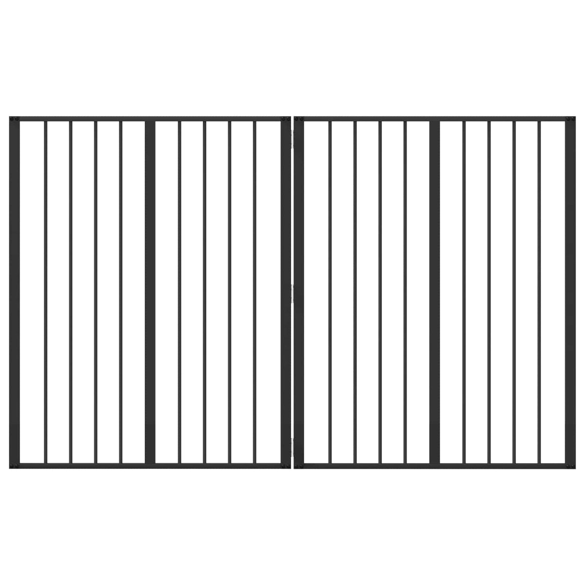 Dog Gate 2 pcs Black 80 x 100 cm Galvanised Steel
