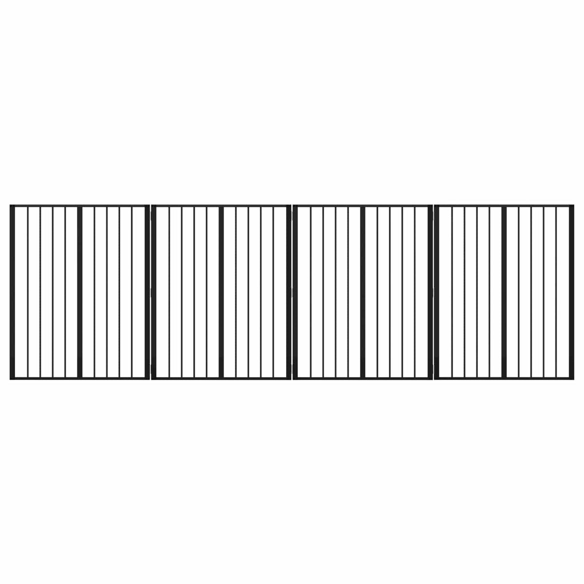 Dog Gate 4 pcs Black 80 x 100 cm Galvanised Steel
