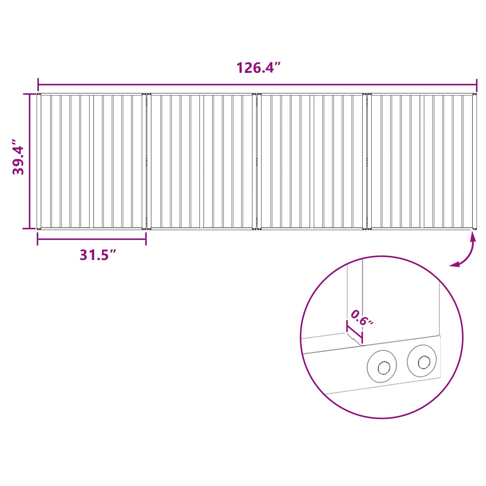Dog Gate 4 pcs Black 80 x 100 cm Galvanised Steel