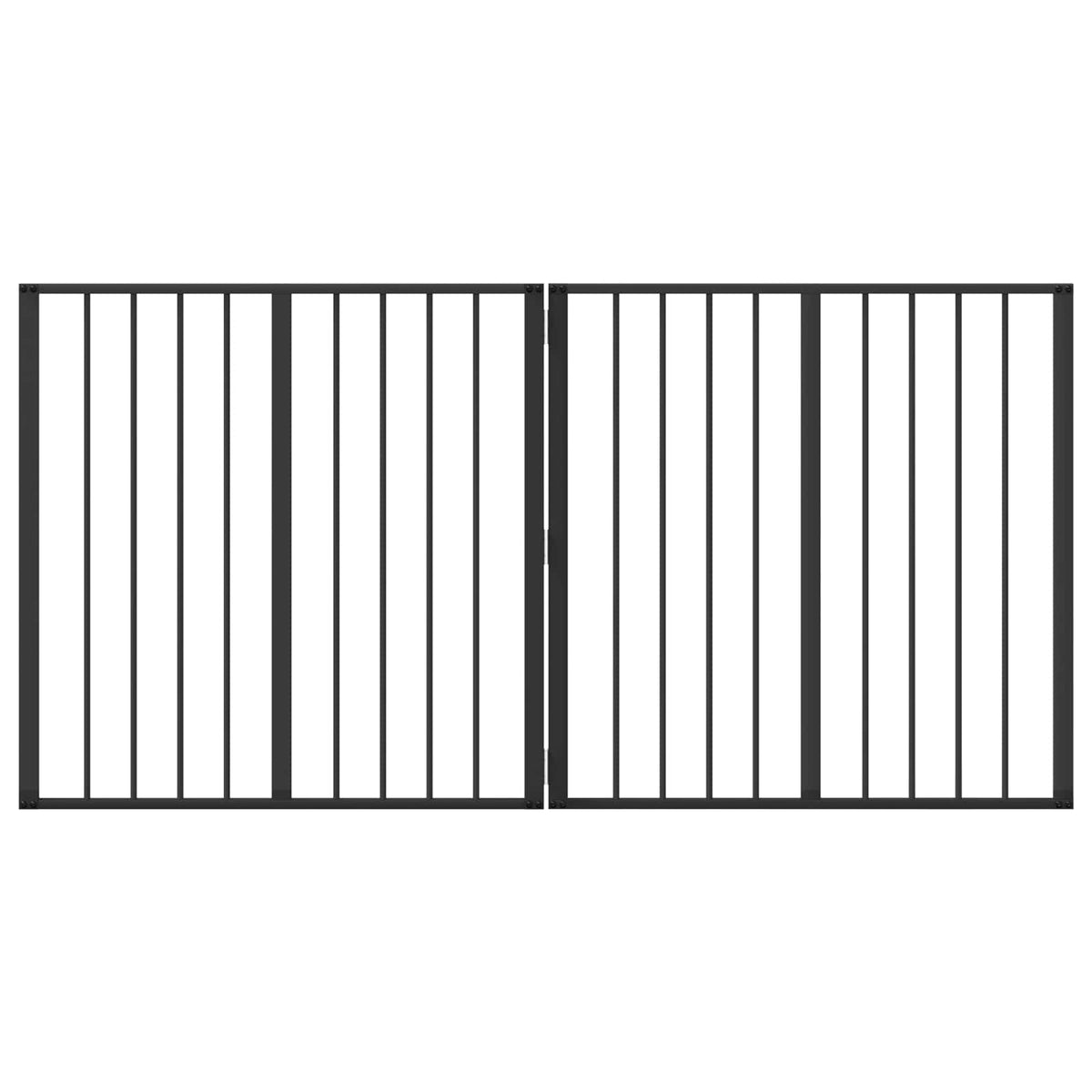 Dog Gate 2 pcs Black 80 x 80 cm Galvanised Steel