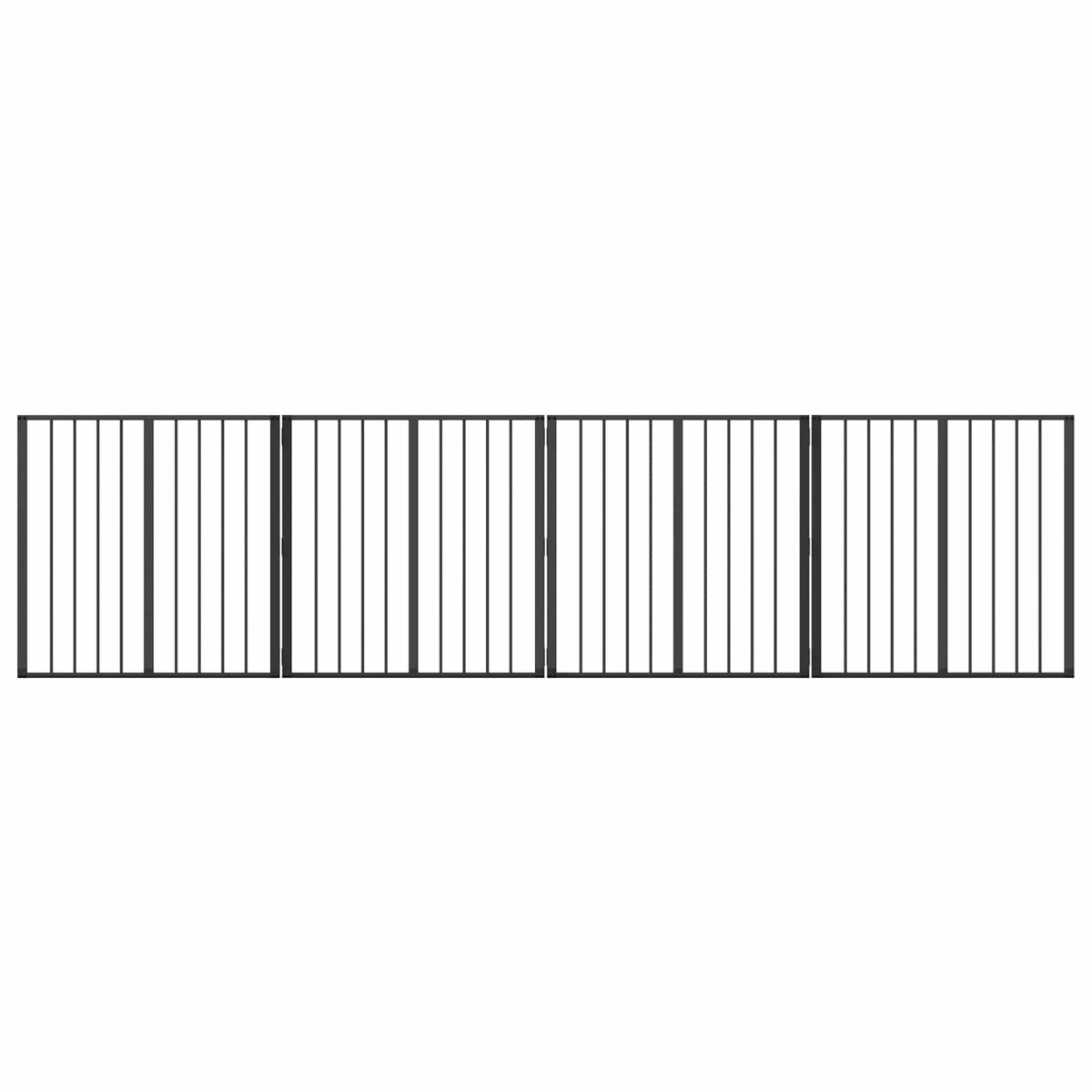 Dog Gate 4 pcs Black 80 x 80 cm Galvanised Steel