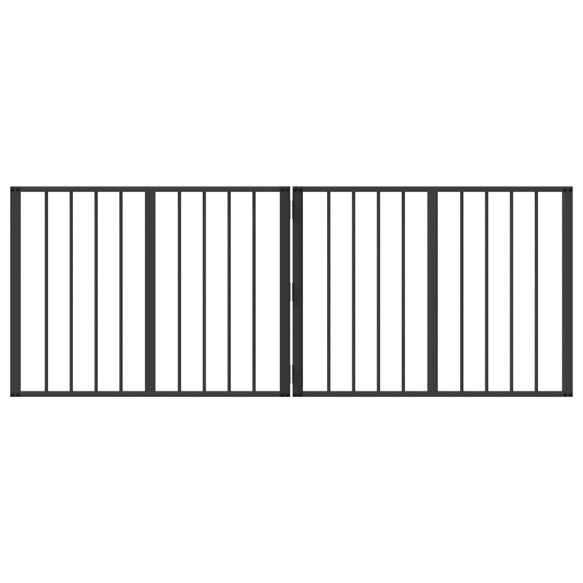 Dog Gate 2 pcs Black 80 x 60 cm Galvanised Steel