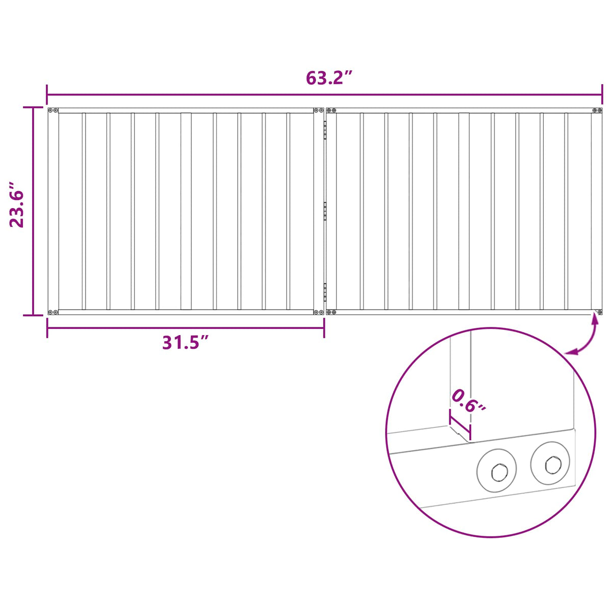 Dog Gate 2 pcs Black 80 x 60 cm Galvanised Steel
