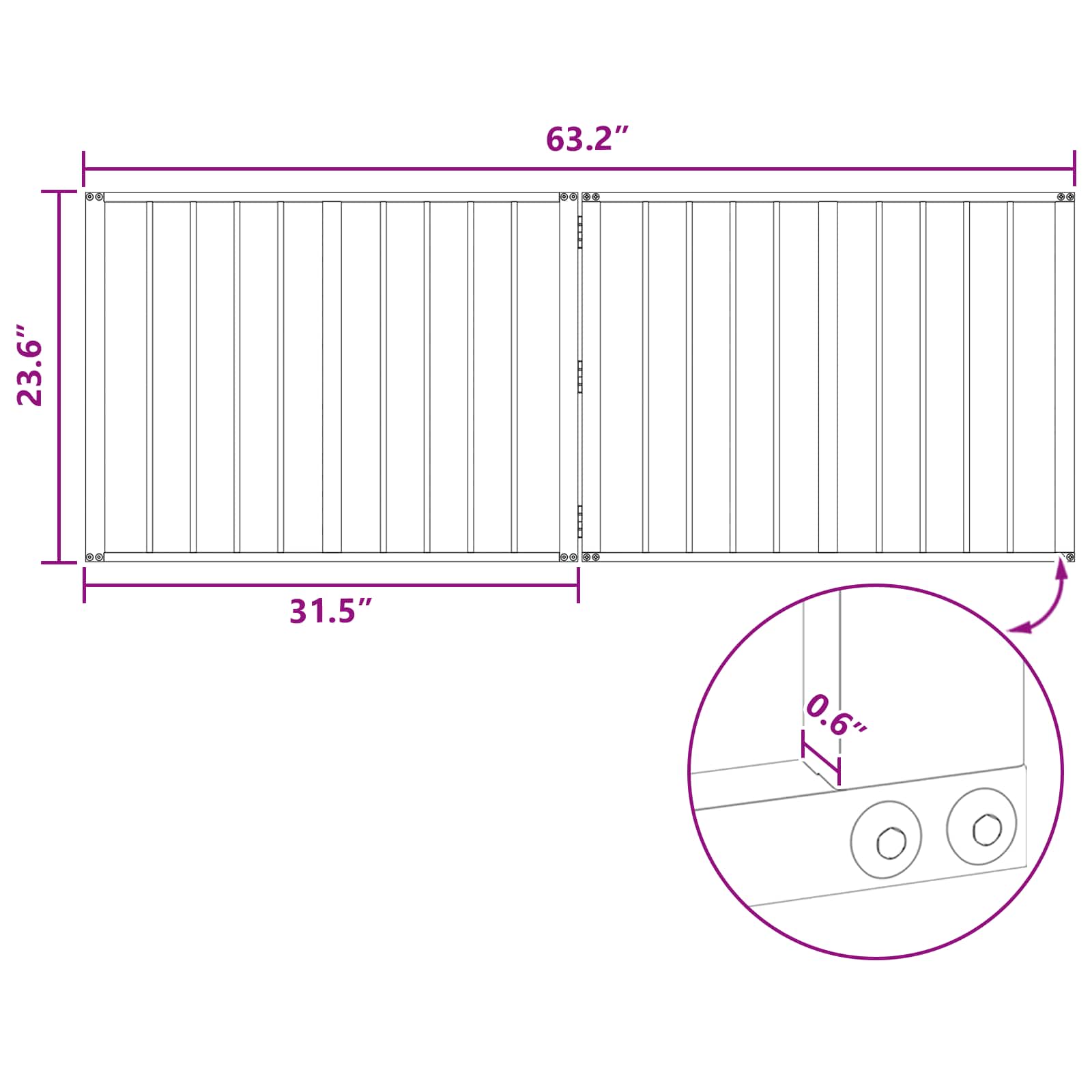 Dog Gate 2 pcs Black 80 x 60 cm Galvanised Steel