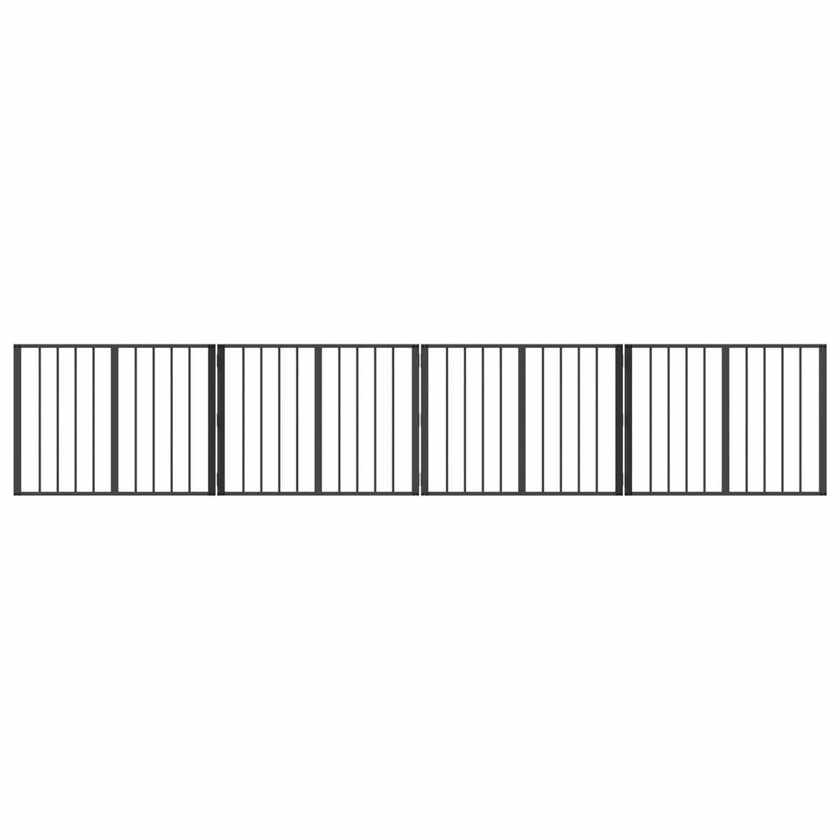 Dog Gate 4 pcs Black 80 x 60 cm Galvanised Steel