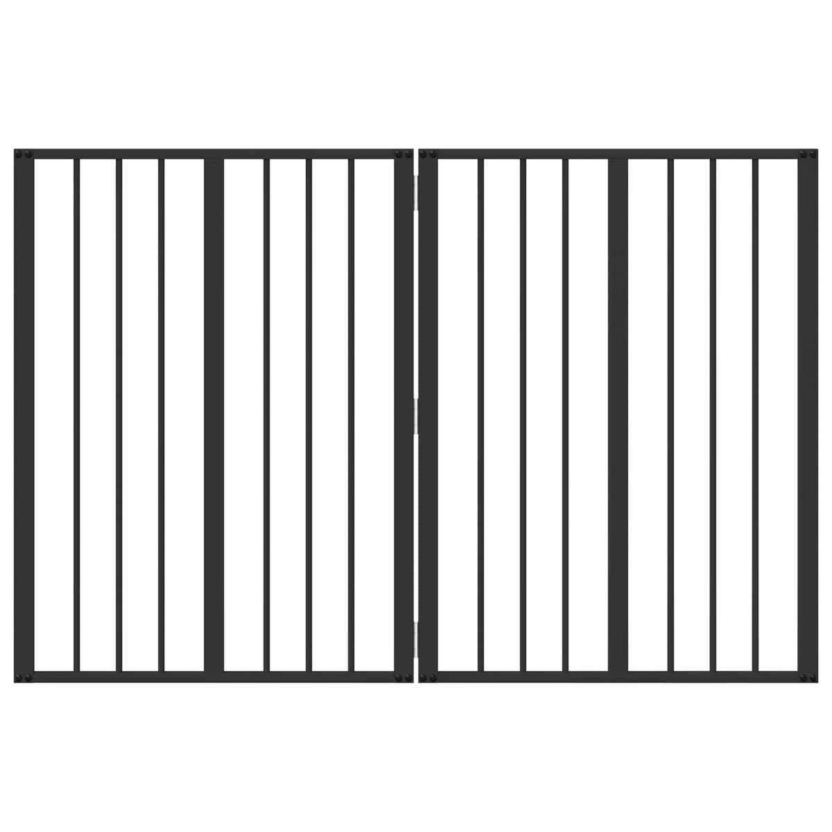 Dog Gate 2 pcs Black 60 x 80 cm Galvanised Steel