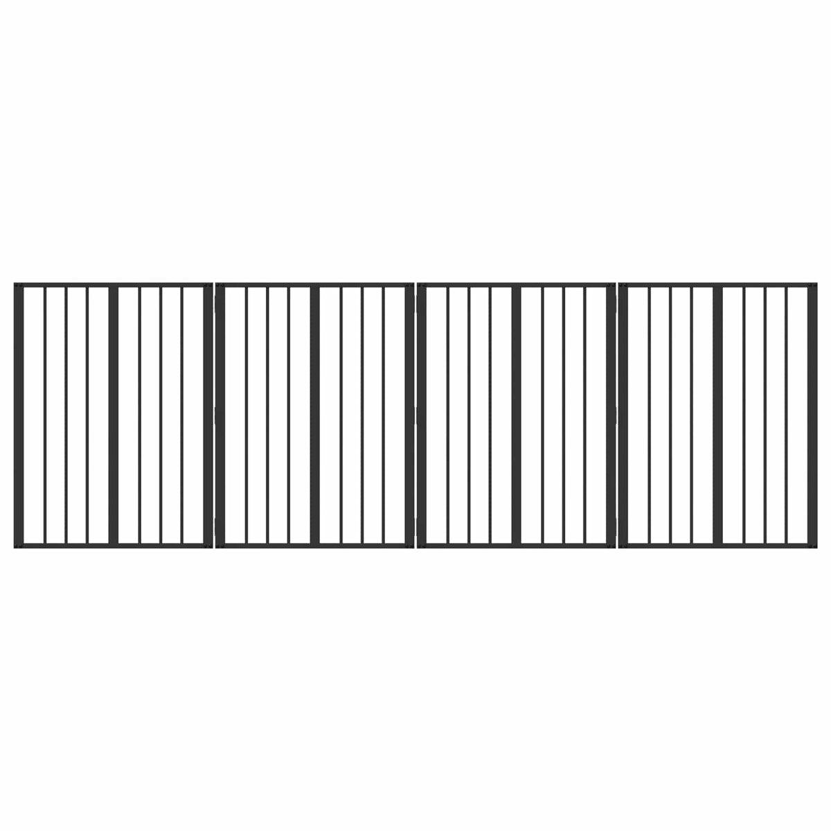 Dog Gate 4 pcs Black 60 x 80 cm Galvanised Steel