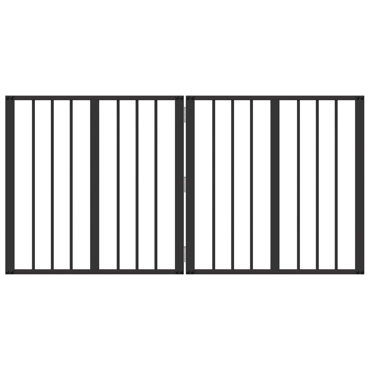 Dog Gate 2 pcs Black 60 x 60 cm Galvanised Steel