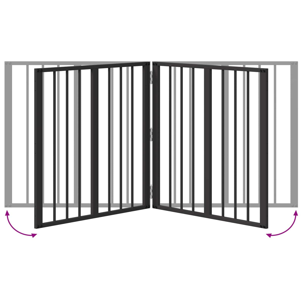 Dog Gate 2 pcs Black 60 x 60 cm Galvanised Steel