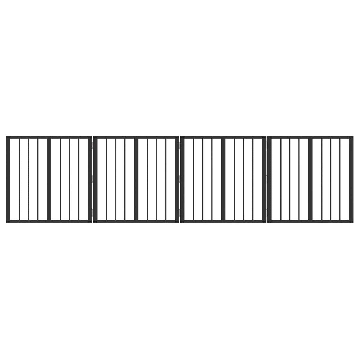 Dog Gate 4 pcs Black 60 x 60 cm Galvanised Steel