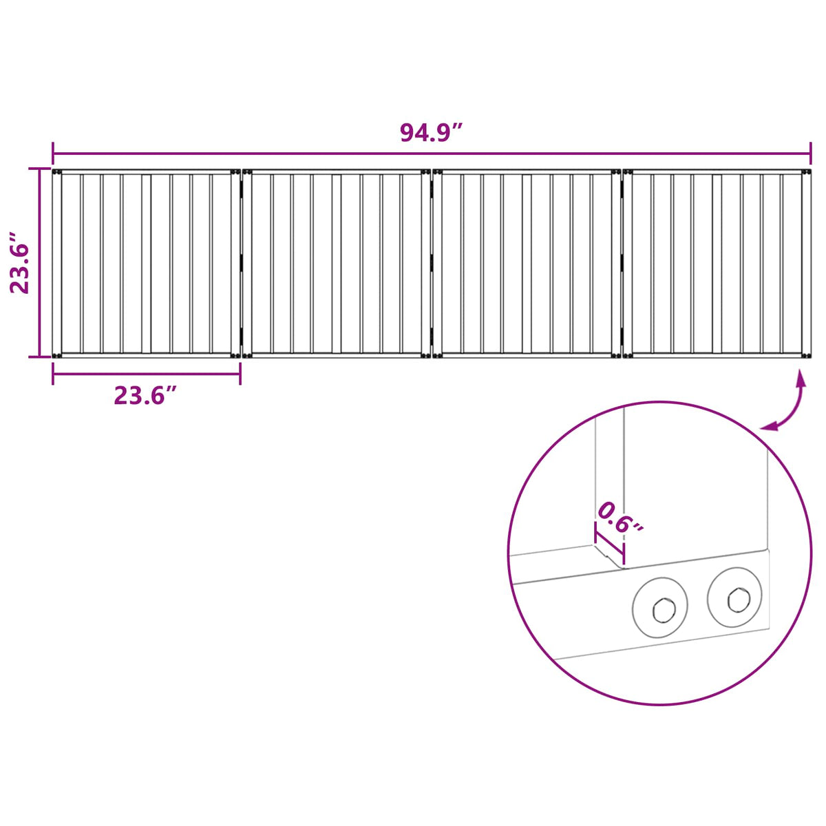 Dog Gate 4 pcs Black 60 x 60 cm Galvanised Steel
